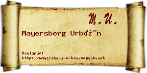 Mayersberg Urbán névjegykártya